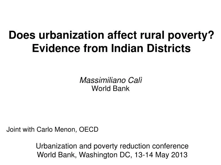 does urbanization affect rural poverty evidence from indian districts