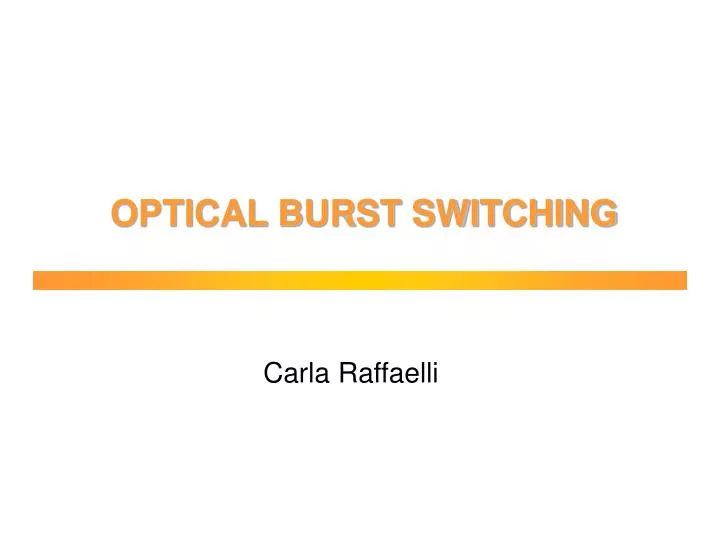 optical burst switching