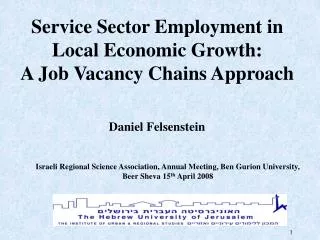 Service Sector Employment in Local Economic Growth: A Job Vacancy Chains Approach
