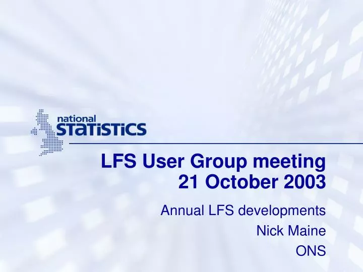 lfs user group meeting 21 october 2003