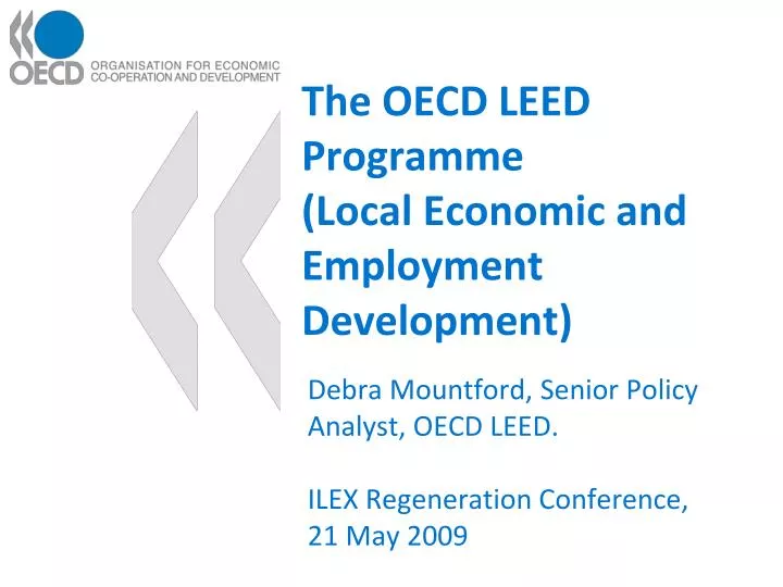the oecd leed programme local economic and employment development