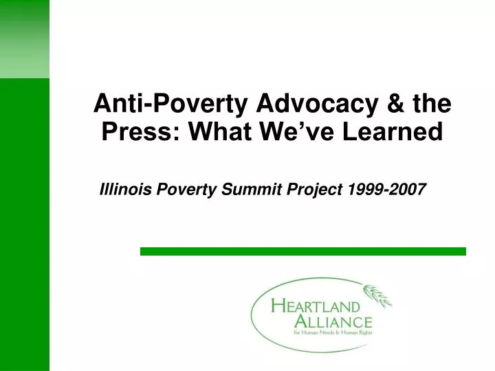anti poverty advocacy the press what we ve learned