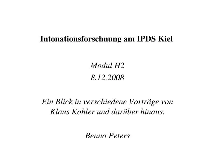 intonationsforschnung am ipds kiel