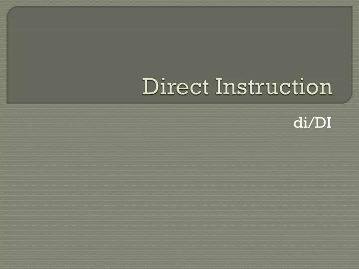 direct instruction