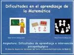 Dificultades en el aprendizaje de la Matemática