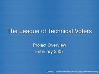 The League of Technical Voters