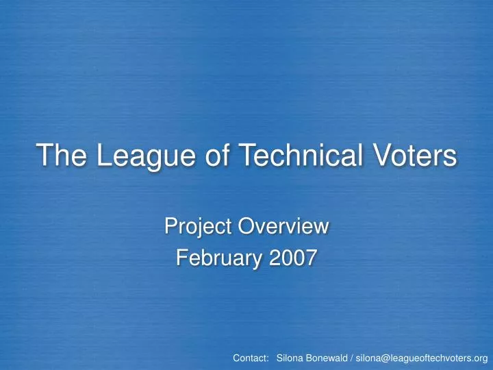 the league of technical voters