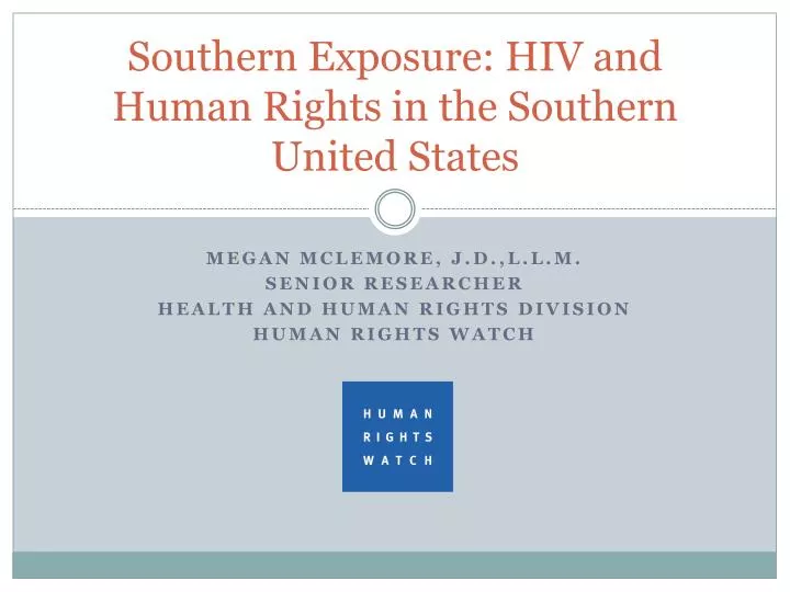 southern exposure hiv and human rights in the southern united states