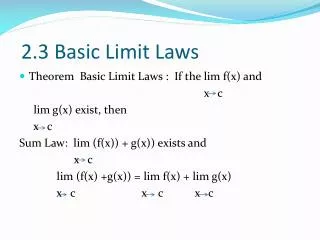 2.3 Basic Limit Laws