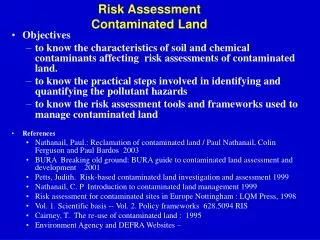 Risk Assessment Contaminated Land