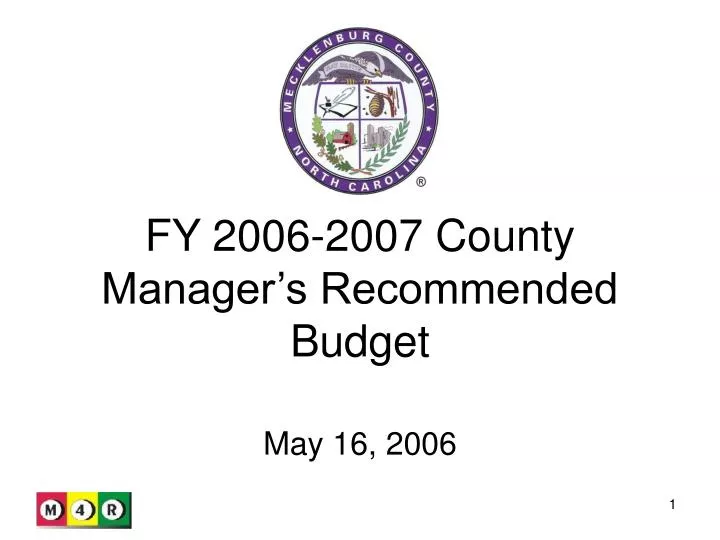 fy 2006 2007 county manager s recommended budget