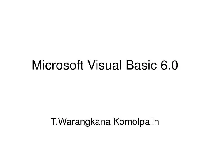 microsoft visual basic 6 0