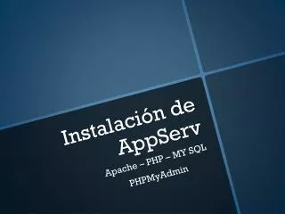 instalaci n de appserv