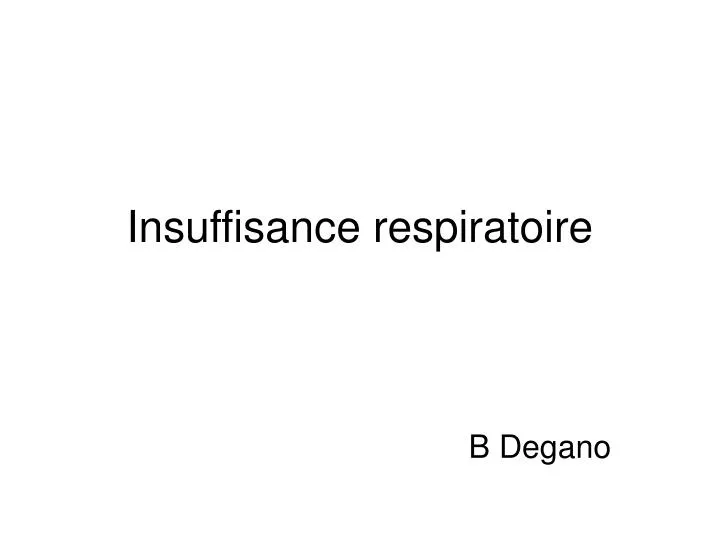 insuffisance respiratoire