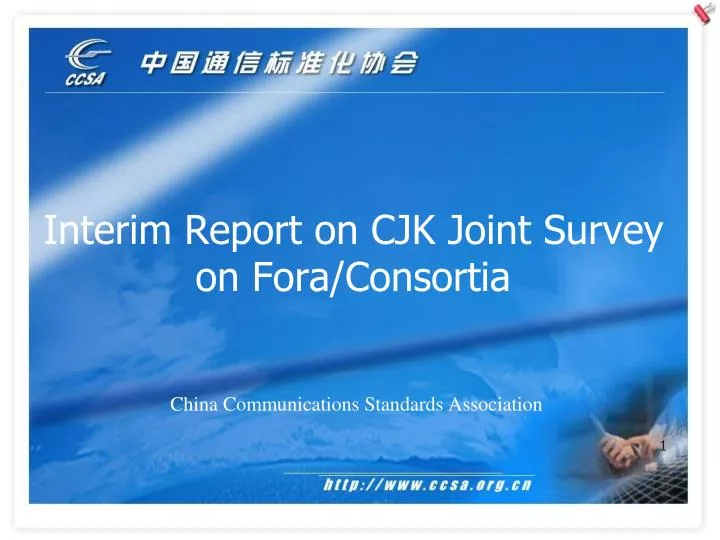 interim report on cjk joint survey on fora consortia