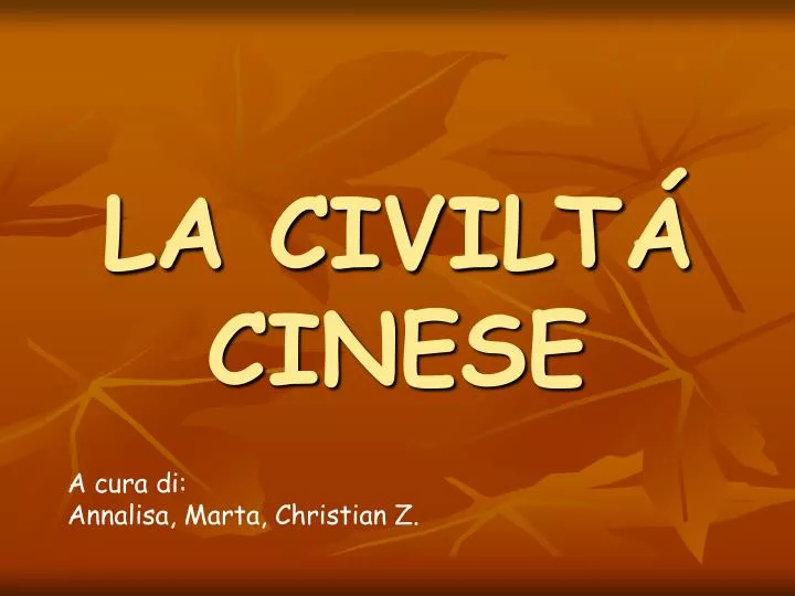 la civilt cinese