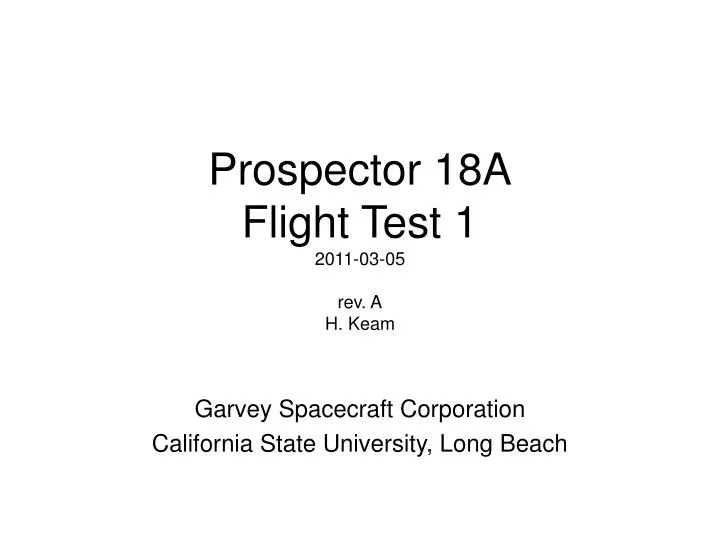 prospector 18a flight test 1 2011 03 05 rev a h keam