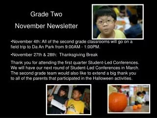 Grade Two November Newsletter