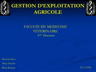 gestion d exploitation agricole