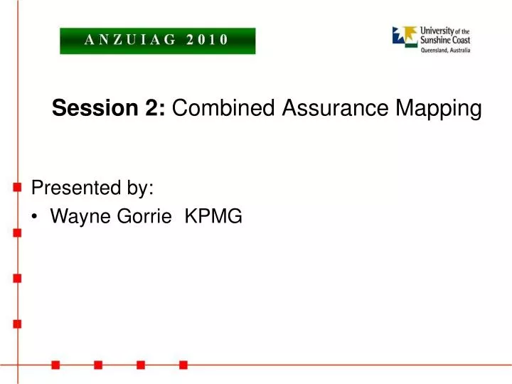 session 2 combined assurance mapping