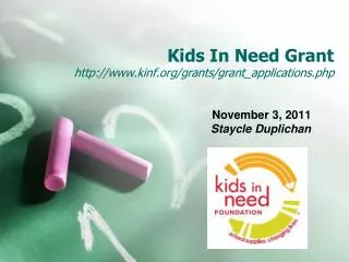 Kids In Need Grant kinf/grants/grant_applications.php