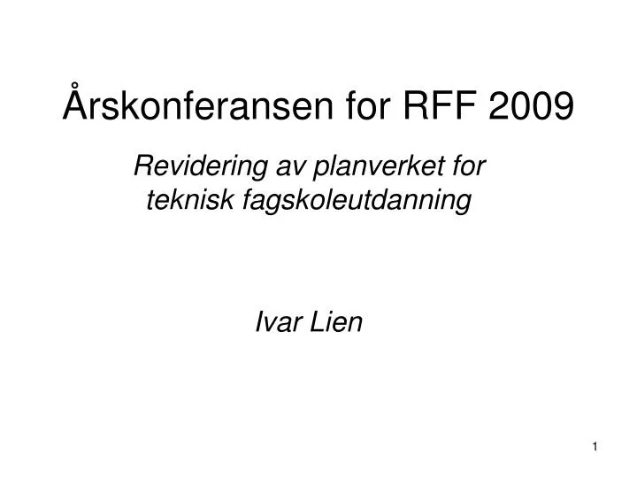 rskonferansen for rff 2009