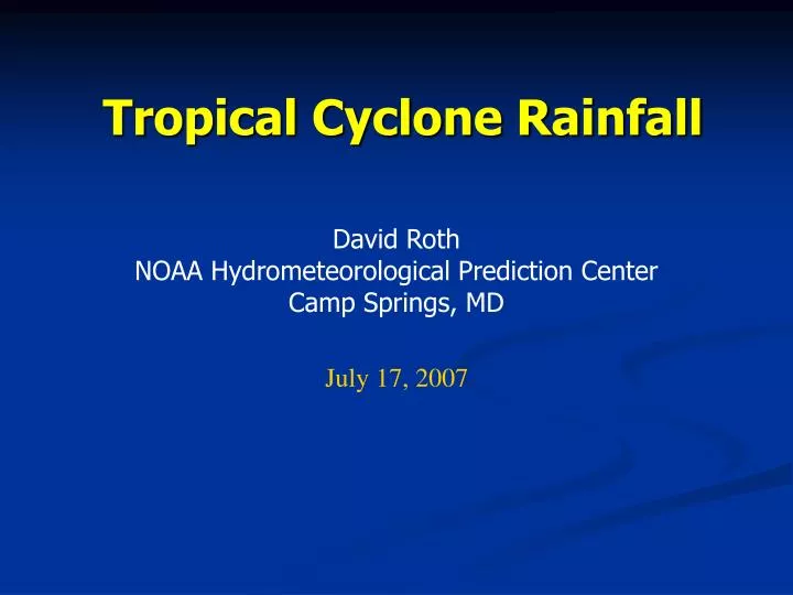 tropical cyclone rainfall
