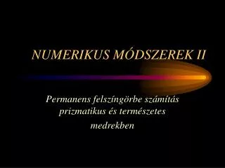 numerikus m dszerek ii