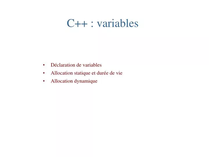 c variables
