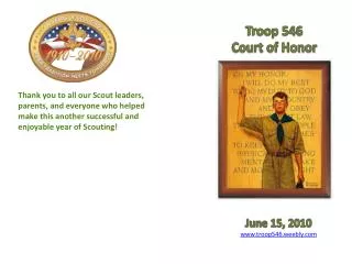 Troop 546 Court of Honor