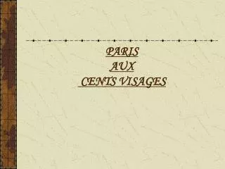 paris aux cents visages