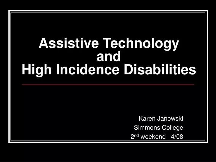 assistive technology and high incidence disabilities