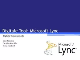 Digitale Tool: Microsoft Lync