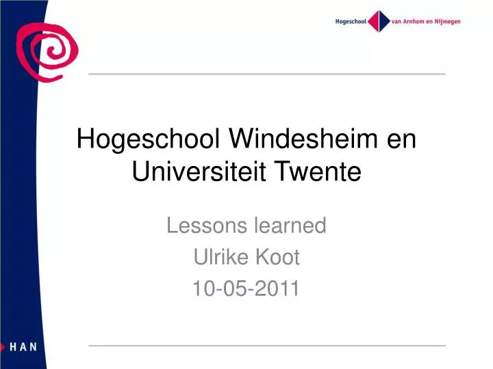 hogeschool windesheim en universiteit twente