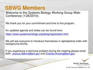 SBWG Members