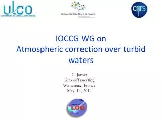 IOCCG WG on Atmospheric correction over turbid waters