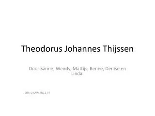 theodorus johannes thijssen