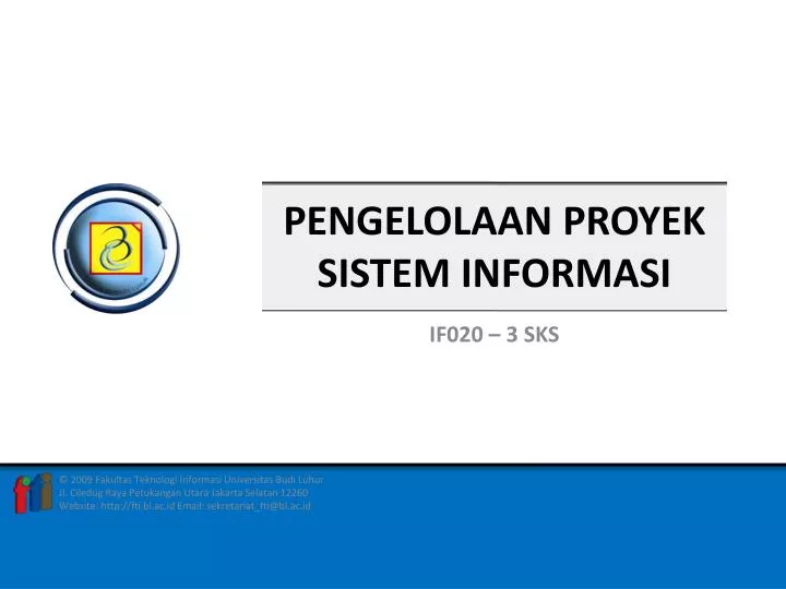 pengelolaan proyek sistem informasi