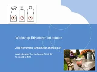 workshop etiketteren en indelen