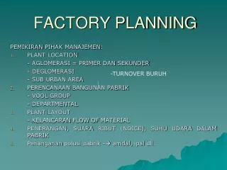 factory planning