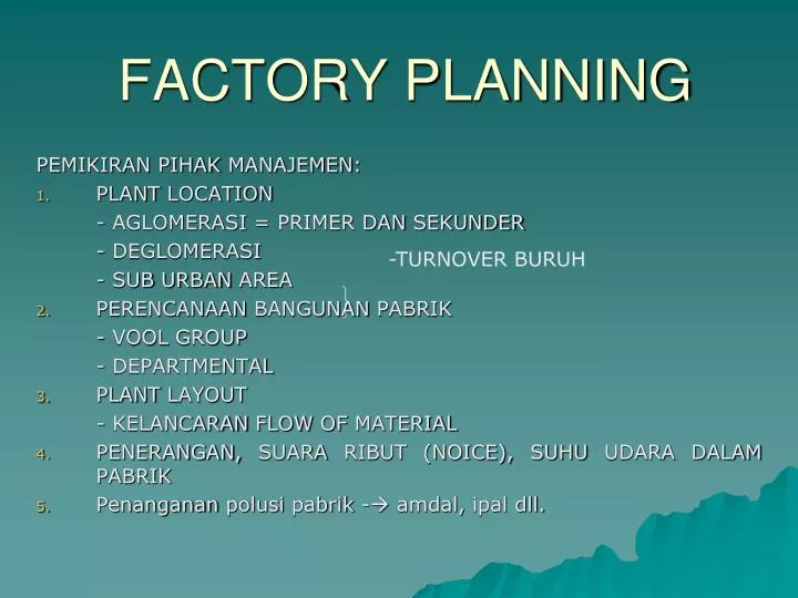 factory planning
