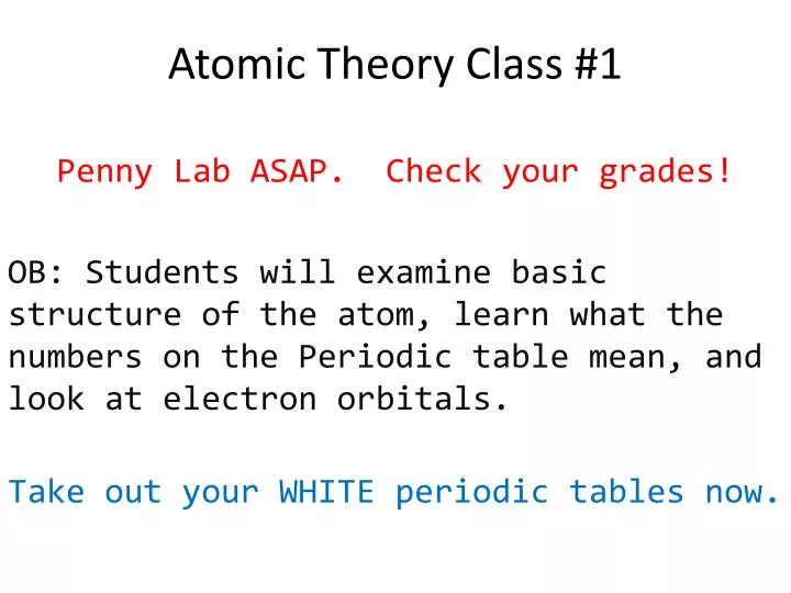 atomic theory class 1