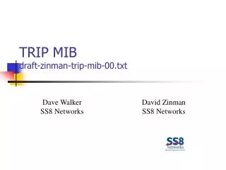 TRIP MIB draft-zinman-trip-mib-00.txt