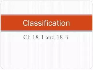 Classification