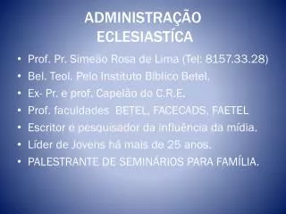 administra o eclesiast ca