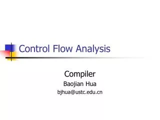 Control Flow Analysis