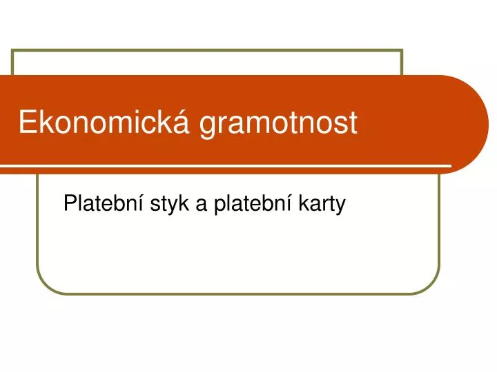 ekonomick gramotnost