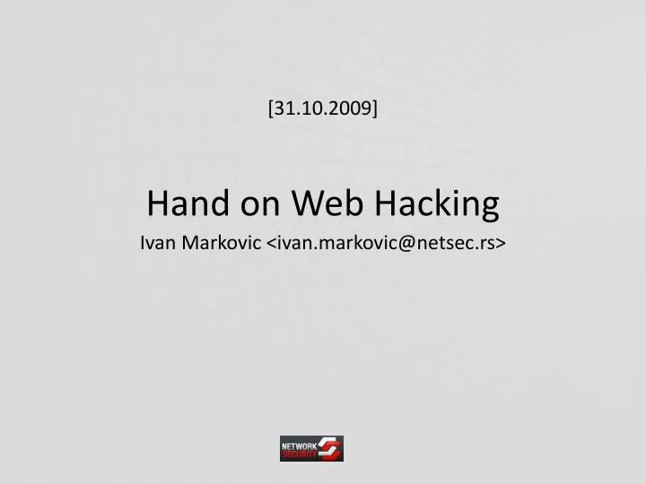 hand on web hacking