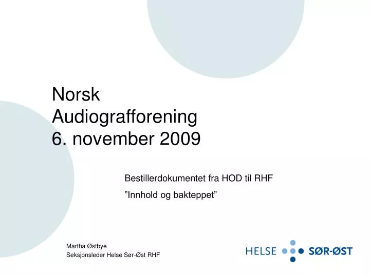 norsk audiografforening 6 november 2009
