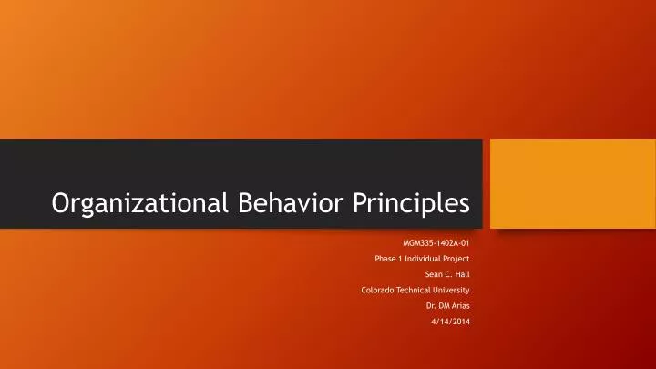 organizational behavior principles